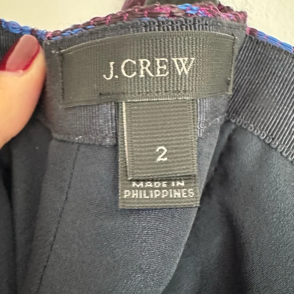 J. CREW Embroidered Print A-Line Mini Skirt Women’s size 2 Cotton Blend Unique